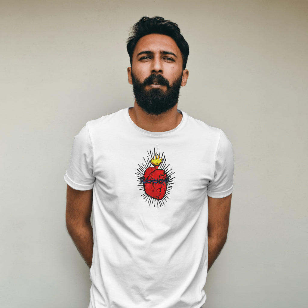 My Burning Heart - Premium Unisex Crewneck T-shirt | Bella + Canvas 3001